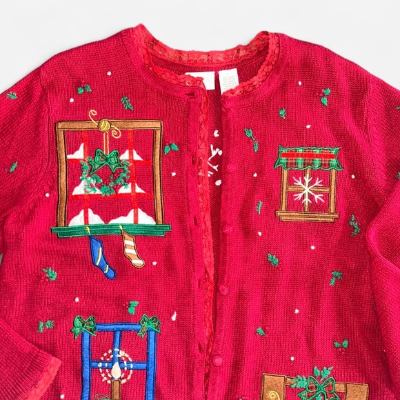 Erika Vibrant Red Holiday Sweater - Picture 2 of 6